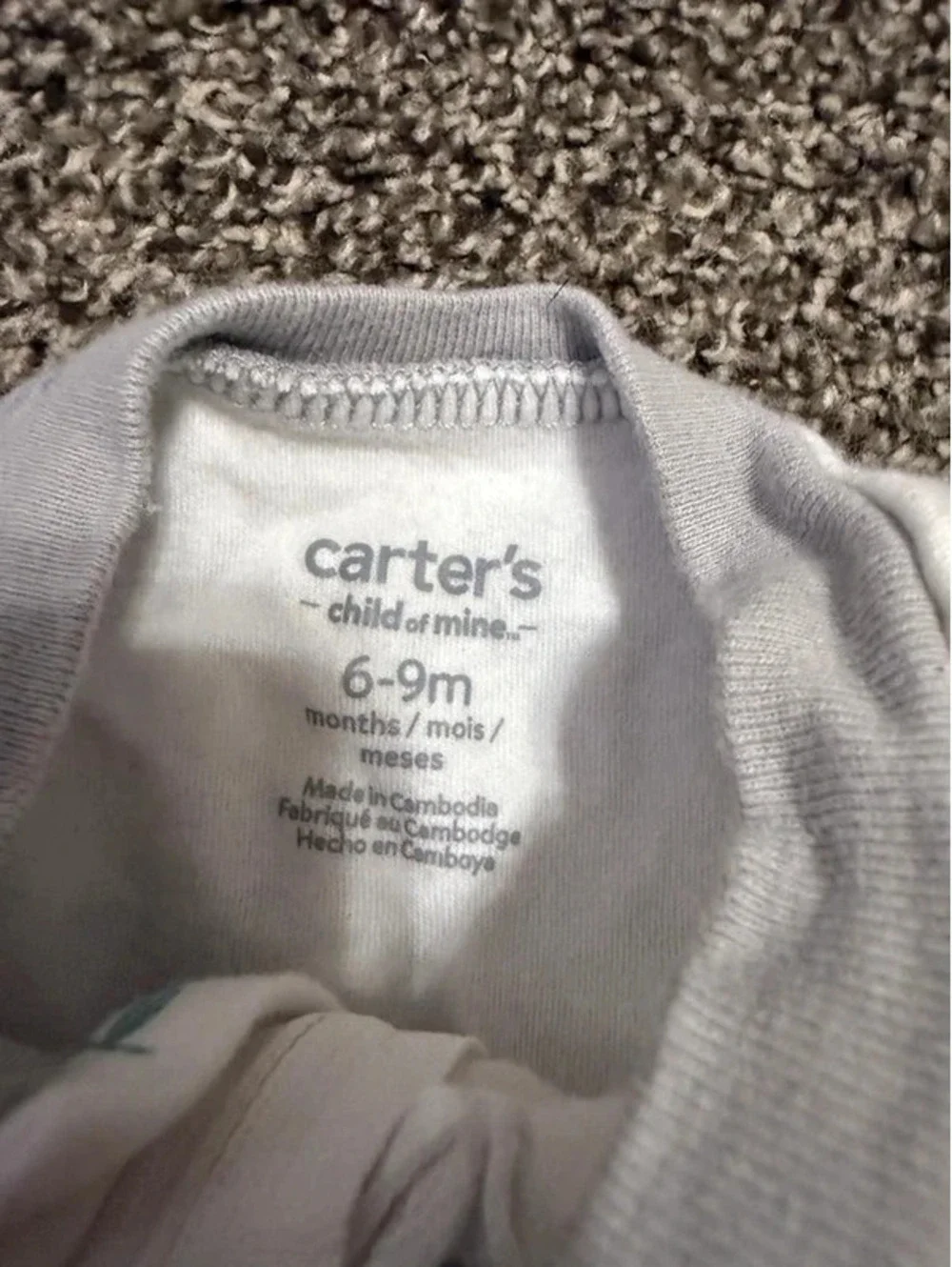 Carter’s Child of Mine Baby 6-9M Animal Print Footed Sleeper Pajamas White